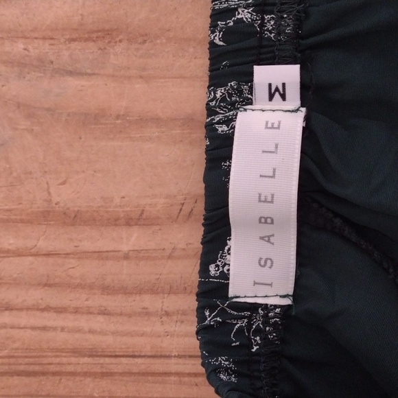 Vintage Isabelle Green Print Elastic Waist Pants Fits Size S - Picture 5 of 9